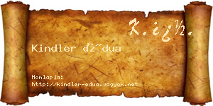 Kindler Édua névjegykártya